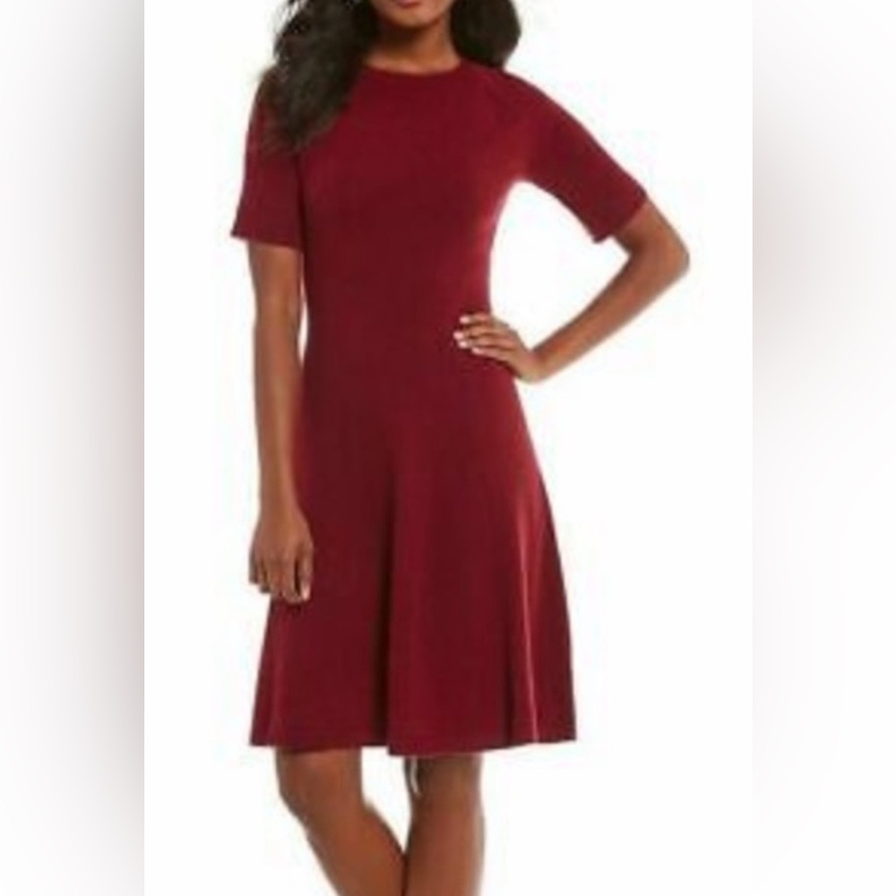 Antonio Melani Ruby Red Cashmere Aurora Knit Dress Medium